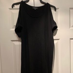 Evereve black cold shoulder dress